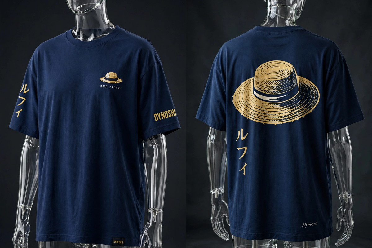 Monkey D. Luffy - Straw Hat Emblem - Premium Oversized Anime T-Shirt - DYNOSHI