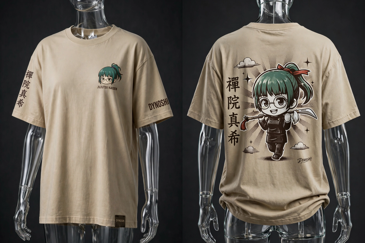 Maki Zenin - Chibi Weapon Master - Premium Oversized Anime T-Shirt - DYNOSHI
