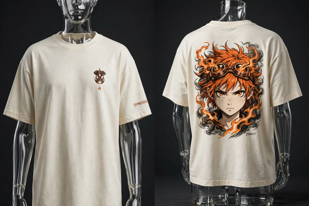 Mira - Ember Heart - Premium Oversized Anime T-Shirt - DYNOSHI