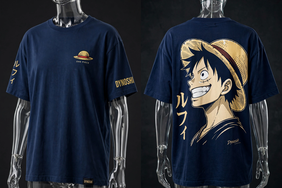 Monkey D. Luffy - Confident Grin Portrait - Premium Oversized Anime T-Shirt - DYNOSHI