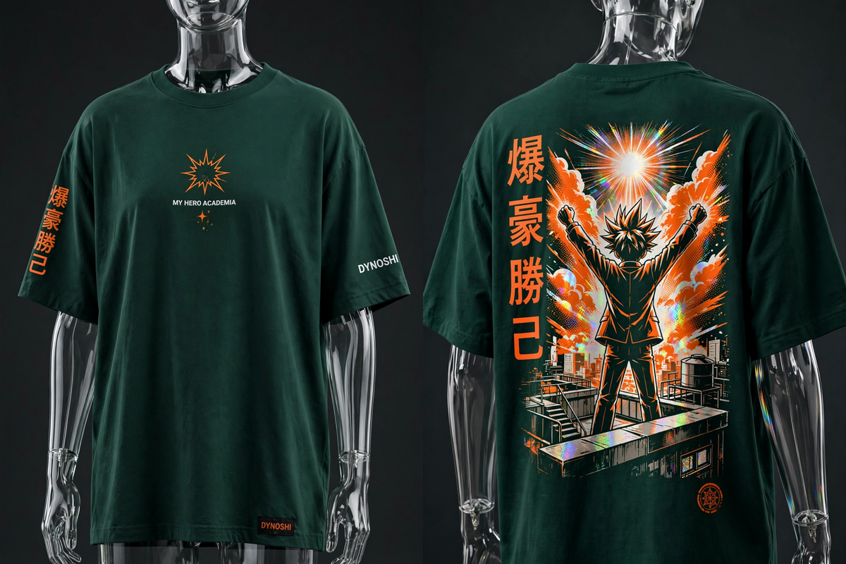 Katsuki Bakugo - Rooftop Triumph - Premium Oversized Anime T-Shirt - DYNOSHI