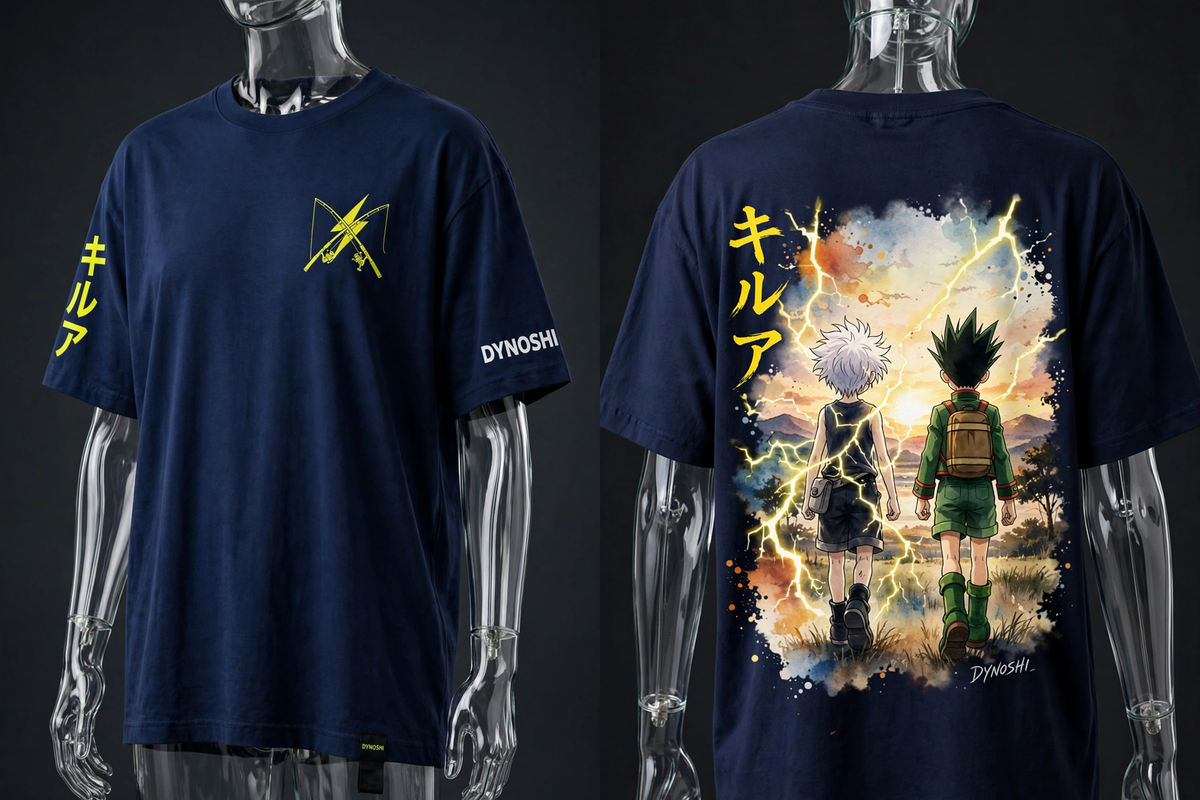 Killua Zoldyck - Eternal Duo - Premium Oversized Anime T-Shirt - DYNOSHI