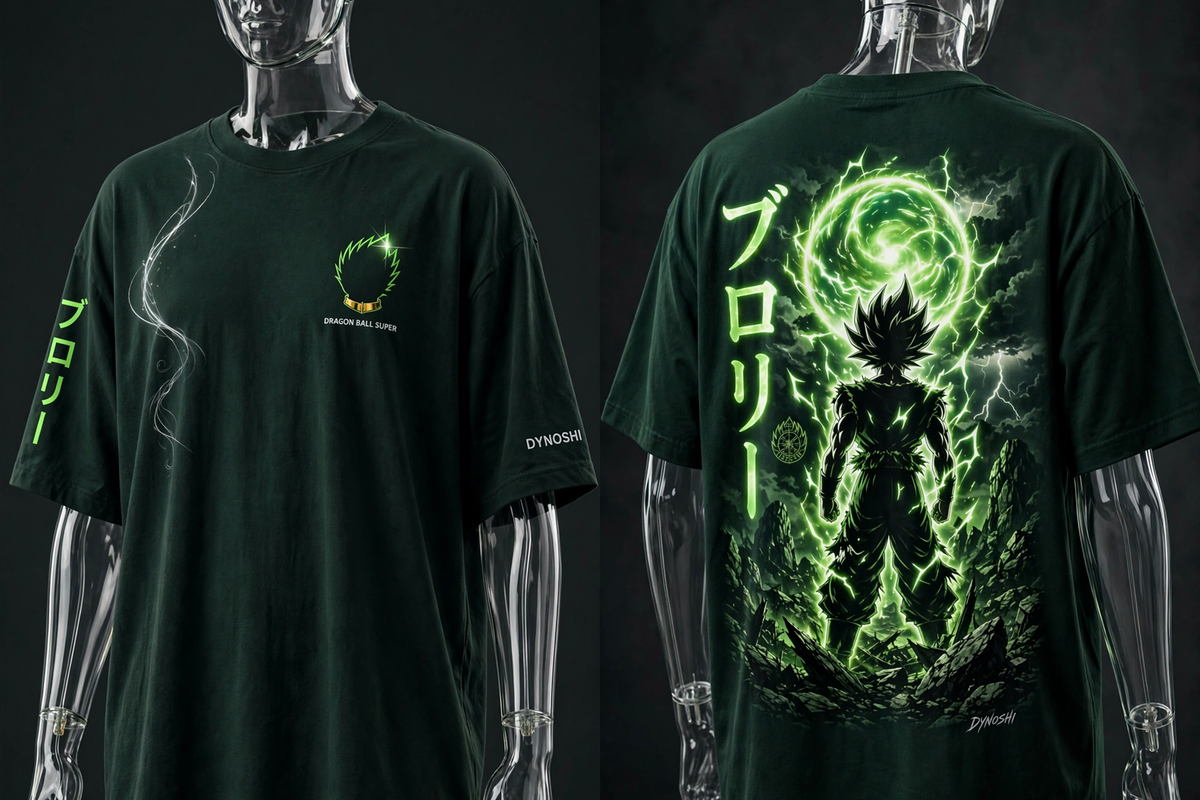 Broly - Power Silhouette - Premium Oversized Anime T-Shirt - DYNOSHI