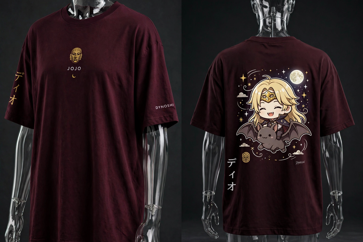 Dio Brando - Bat Rider Chibi - Premium Oversized Anime T-Shirt - DYNOSHI