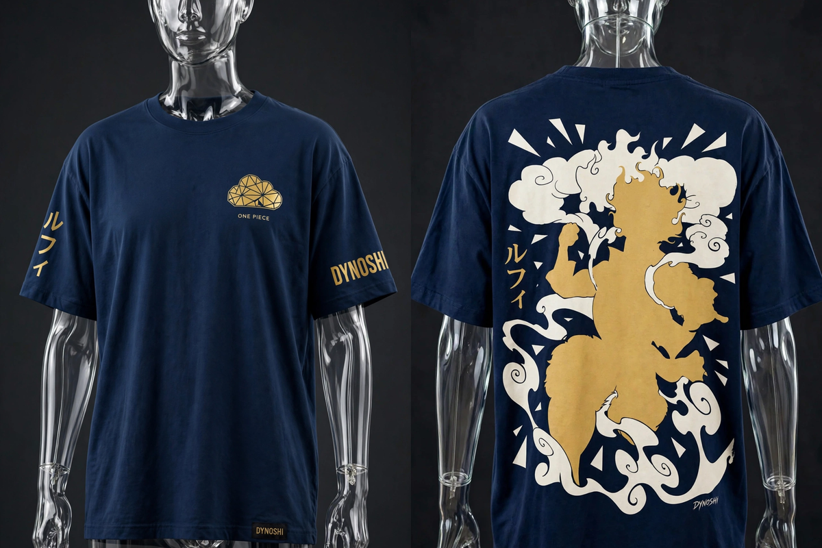 Monkey D. Luffy - Nika Cloud Geometry - Premium Oversized Anime T-Shirt - DYNOSHI