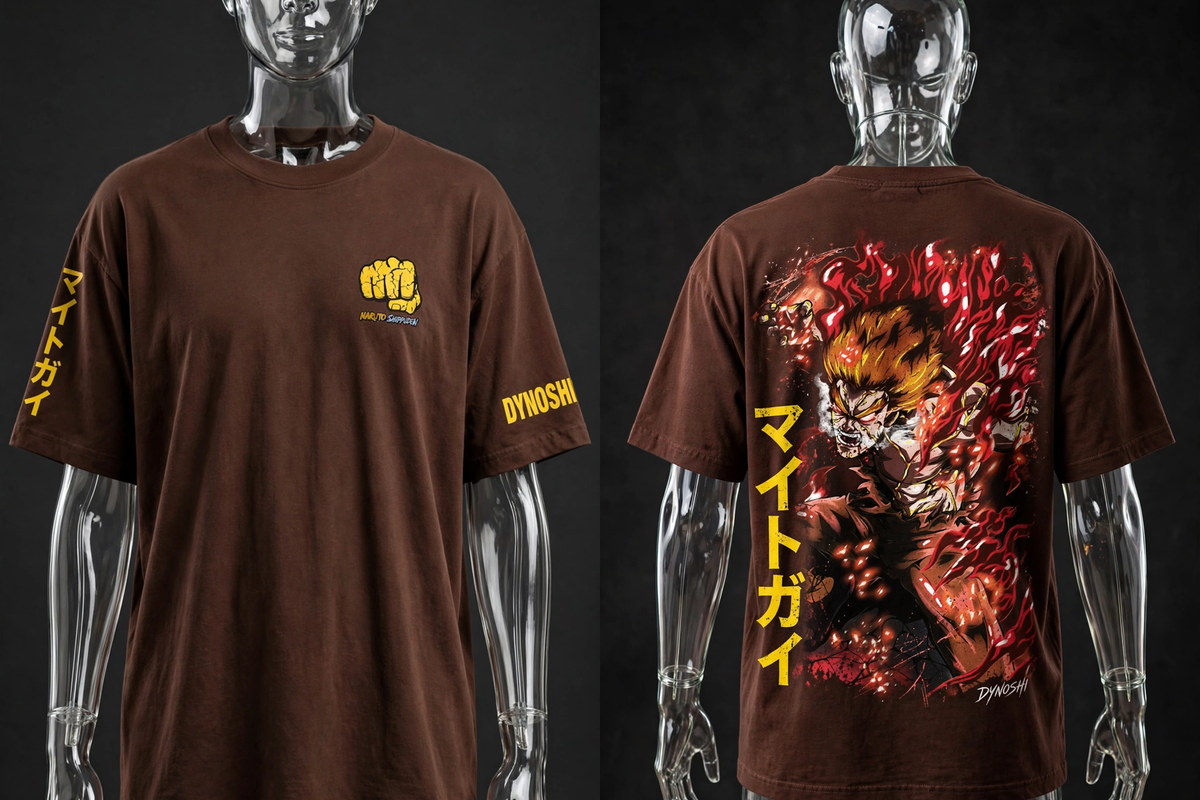 Might Guy - Gate of Death Dark Form - Premium Oversized Anime T-Shirt - DYNOSHI