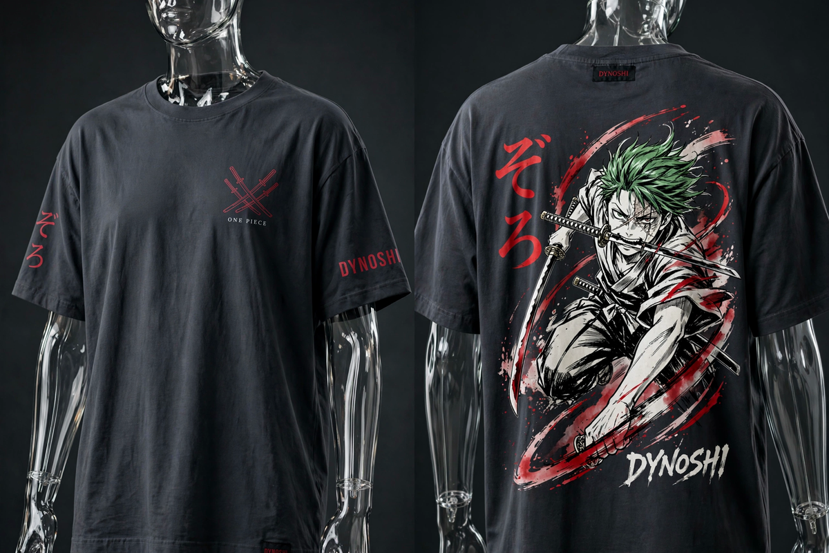 Zoro - Oni Giri - Premium Oversized Anime T-Shirt - DYNOSHI