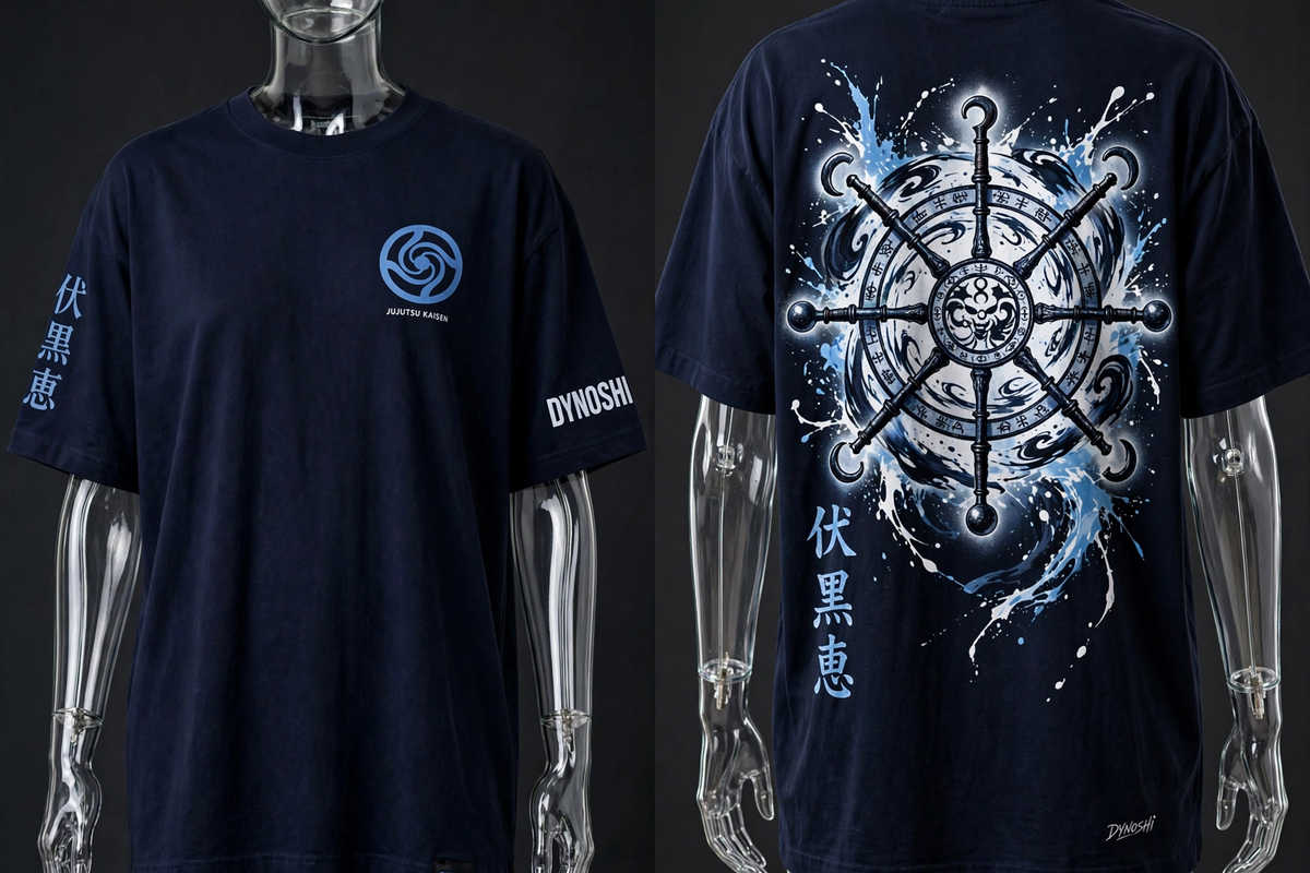 Megumi Fushiguro - Ten Shadows Wheel Arsenal - Premium Oversized Anime T-Shirt - DYNOSHI