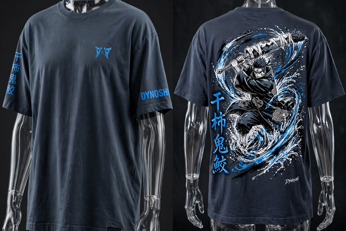 Kisame Hoshigaki - Samehada Strike - Premium Oversized Anime T-Shirt - DYNOSHI