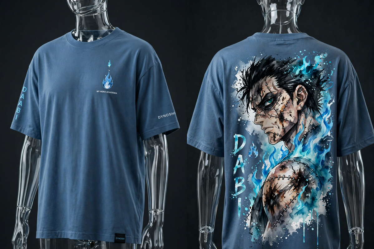 Dabi - Scarred Gaze Portrait - Premium Oversized Anime T-Shirt - DYNOSHI