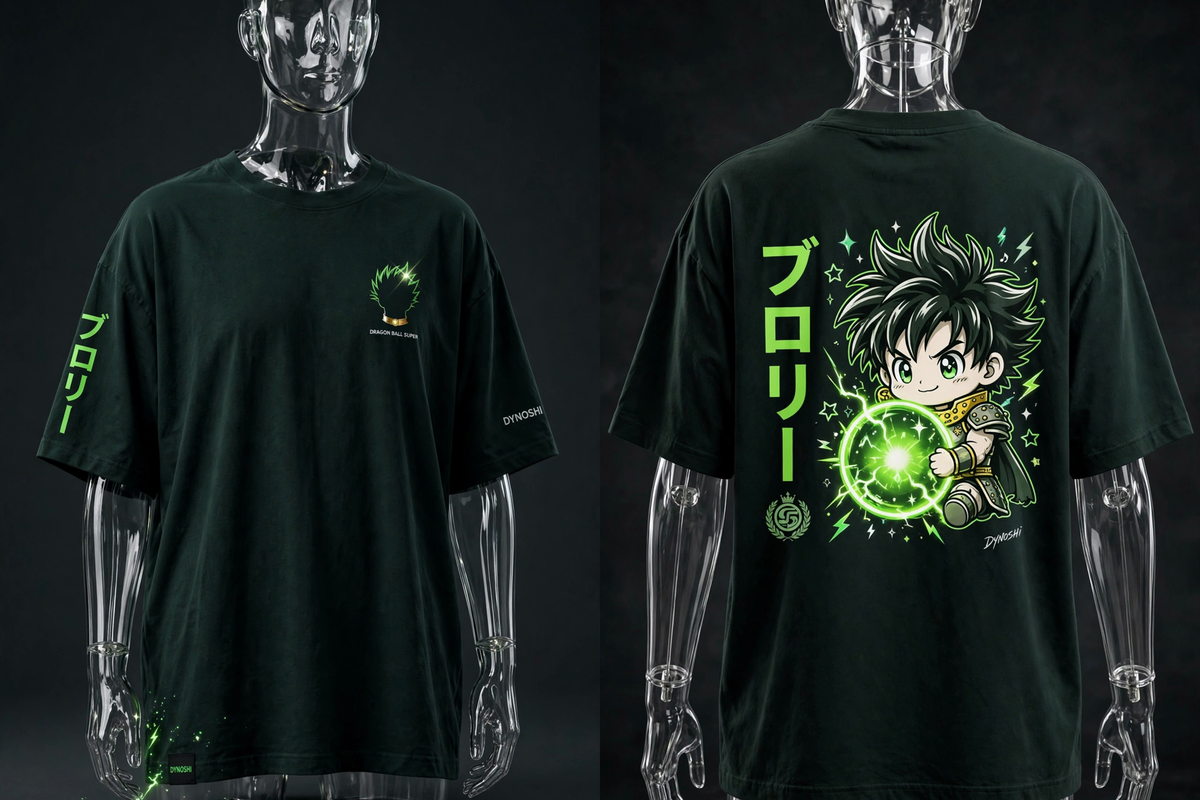 Broly - Chibi Energy Sphere - Premium Oversized Anime T-Shirt - DYNOSHI