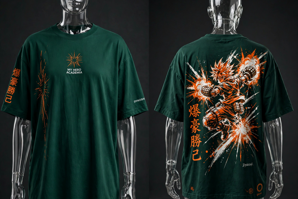 Katsuki Bakugo - Blast Leap Stance - Premium Oversized Anime T-Shirt - DYNOSHI