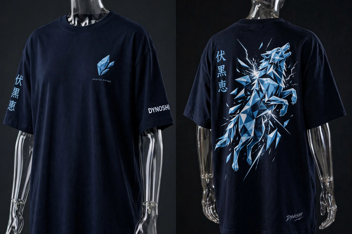 Megumi Fushiguro - Divine Dog Geometry - Premium Oversized Anime T-Shirt - DYNOSHI