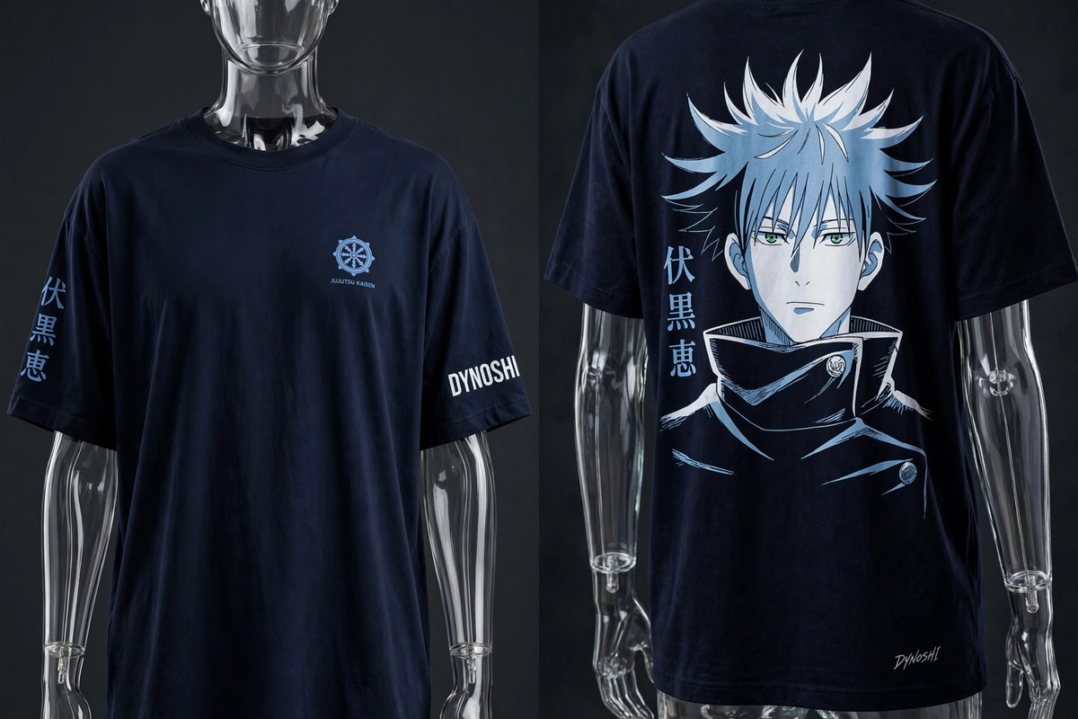 Megumi Fushiguro - Stoic Shadow Portrait - Premium Oversized Anime T-Shirt - DYNOSHI