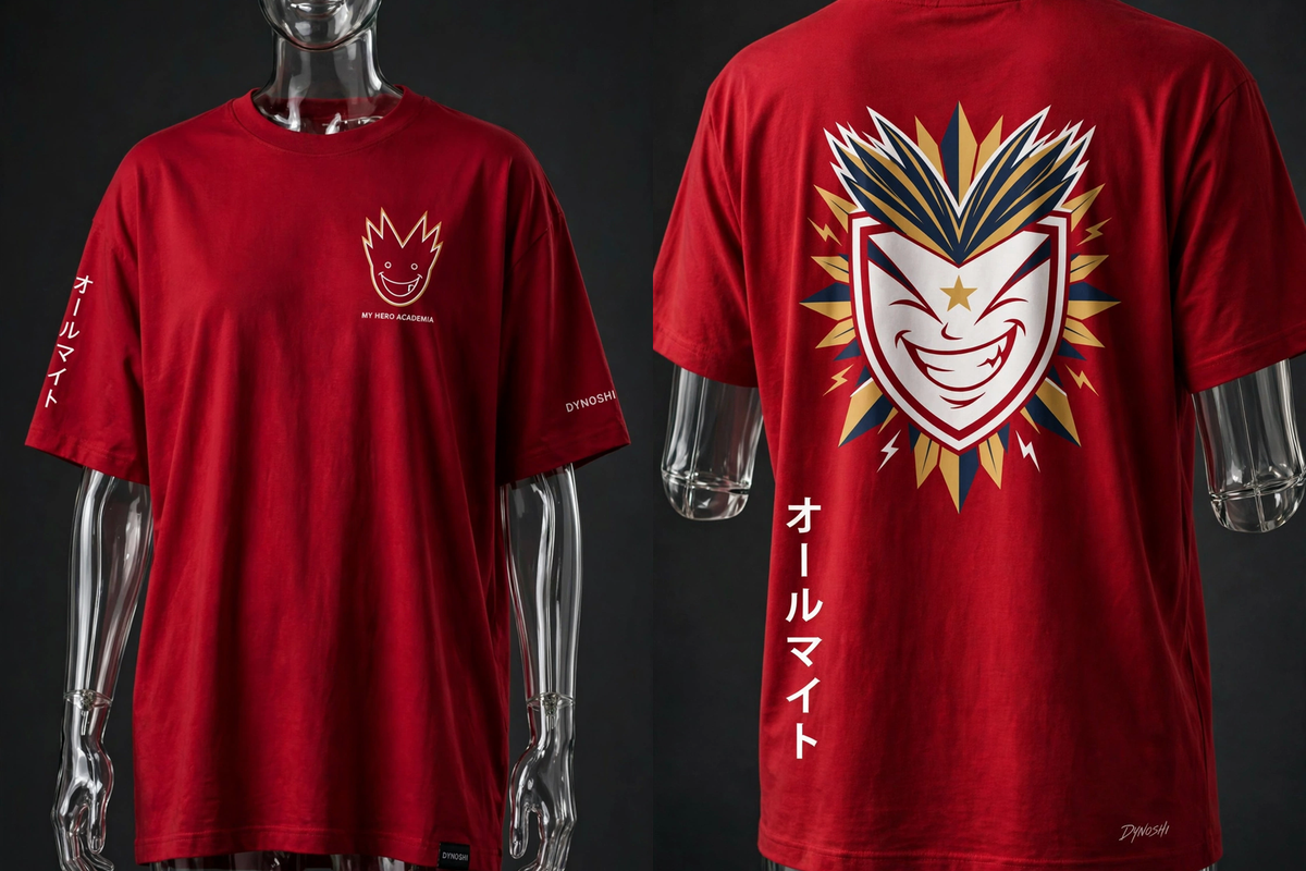 All Might - Peace Emblem - Premium Oversized Anime T-Shirt - DYNOSHI