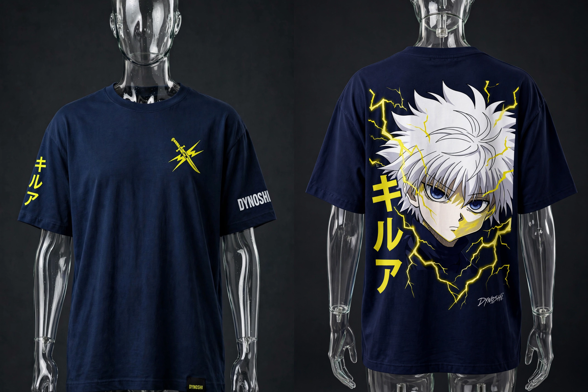 Killua Zoldyck - Zoldyck Heir Portrait - Premium Oversized Anime T-Shirt - DYNOSHI