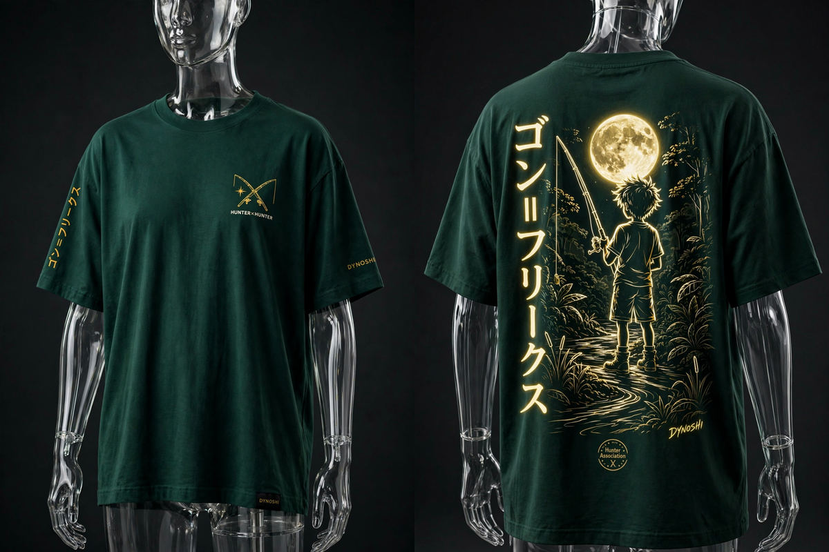 Gon Freecss - Moonlit Fisher Silhouette - Premium Oversized Anime T-Shirt - DYNOSHI