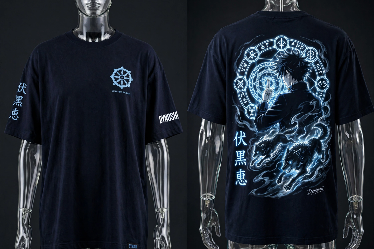 Megumi Fushiguro - Ten Shadows Summoning - Premium Oversized Anime T-Shirt - DYNOSHI