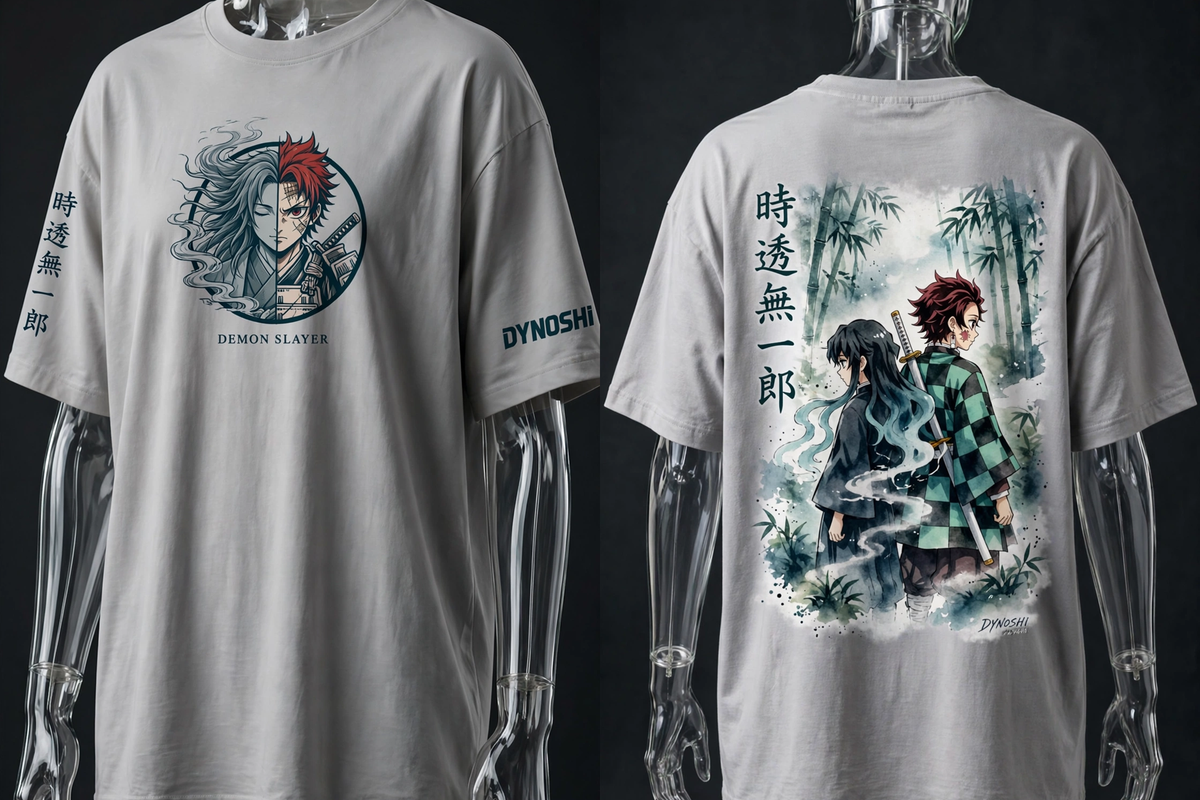 Muichiro Tokito - Quiet Bond Duo - Premium Oversized Anime T-Shirt - DYNOSHI