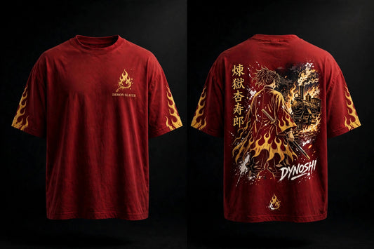 Kyojuro Rengoku - Premium Oversized Anime T-Shirt - DYNOSHI