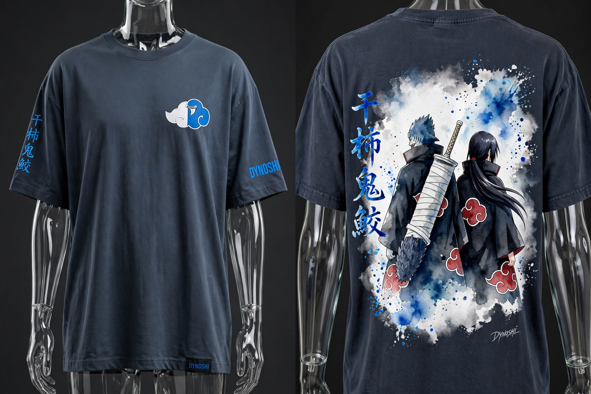 Kisame Hoshigaki - Akatsuki Duo - Premium Oversized Anime T-Shirt - DYNOSHI