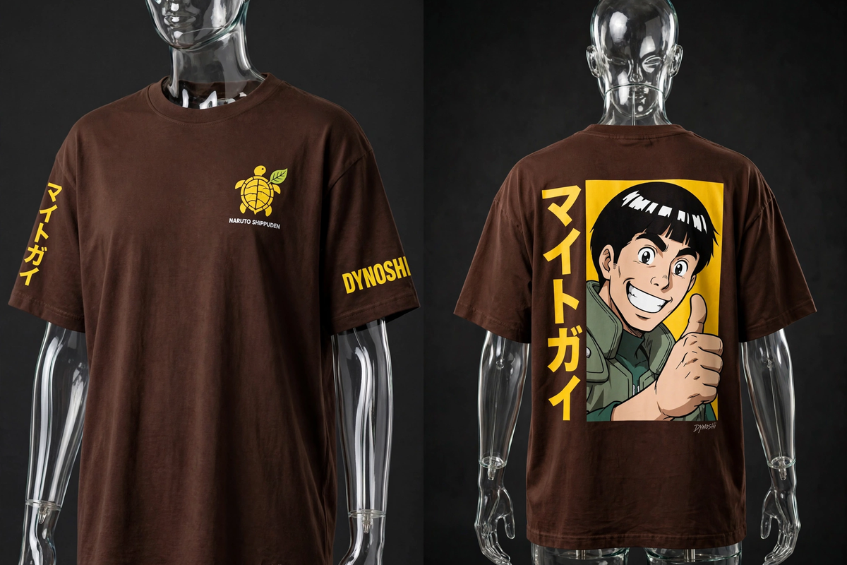 Might Guy - Youthful Confidence Portrait - Premium Oversized Anime T-Shirt - DYNOSHI