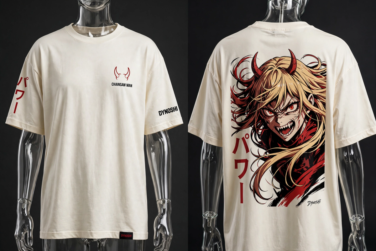 Power - Blood Devil Portrait - Premium Oversized Anime T-Shirt - DYNOSHI