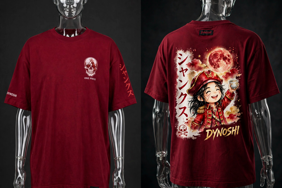 Shanks - Chibi Captain - Premium Oversized Anime T-Shirt - DYNOSHI