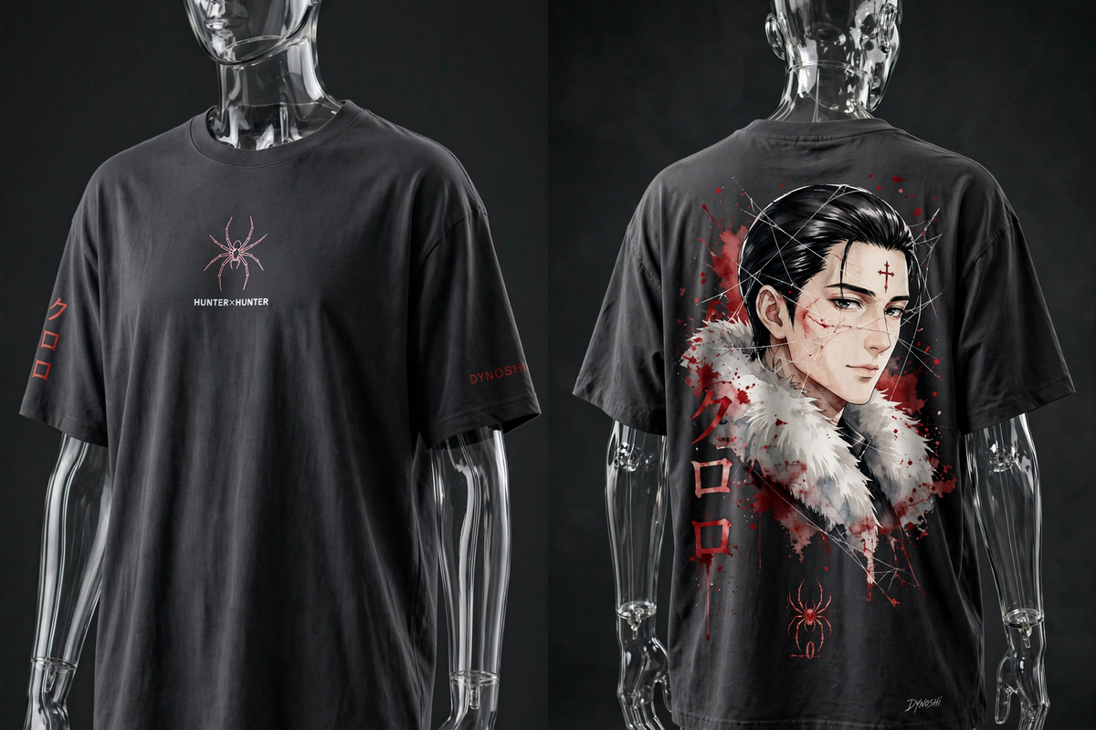 Chrollo Lucilfer - Composed Gaze Portrait - Premium Oversized Anime T-Shirt - DYNOSHI