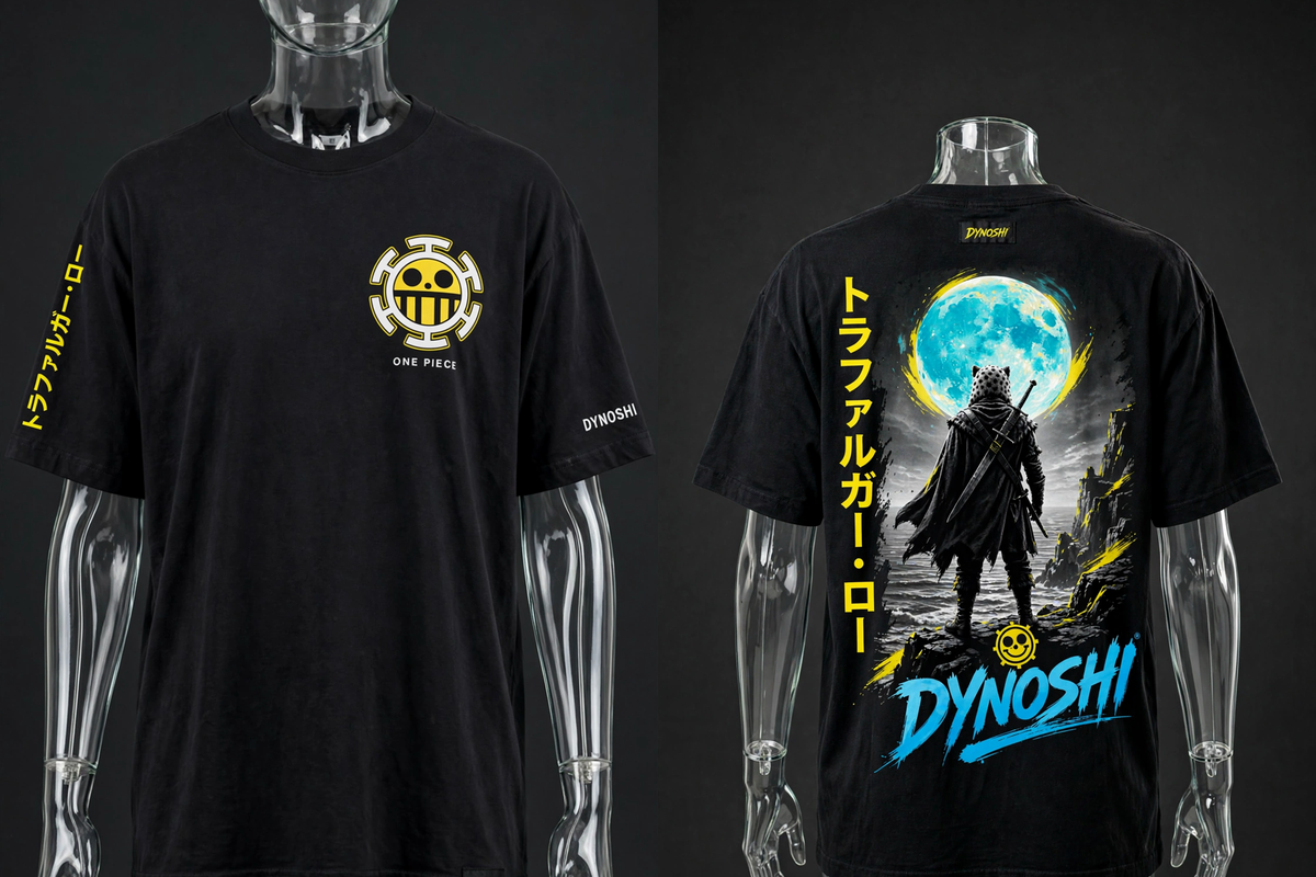 Trafalgar Law - Cyan Moon Vigil - Premium Oversized Anime T-Shirt - DYNOSHI