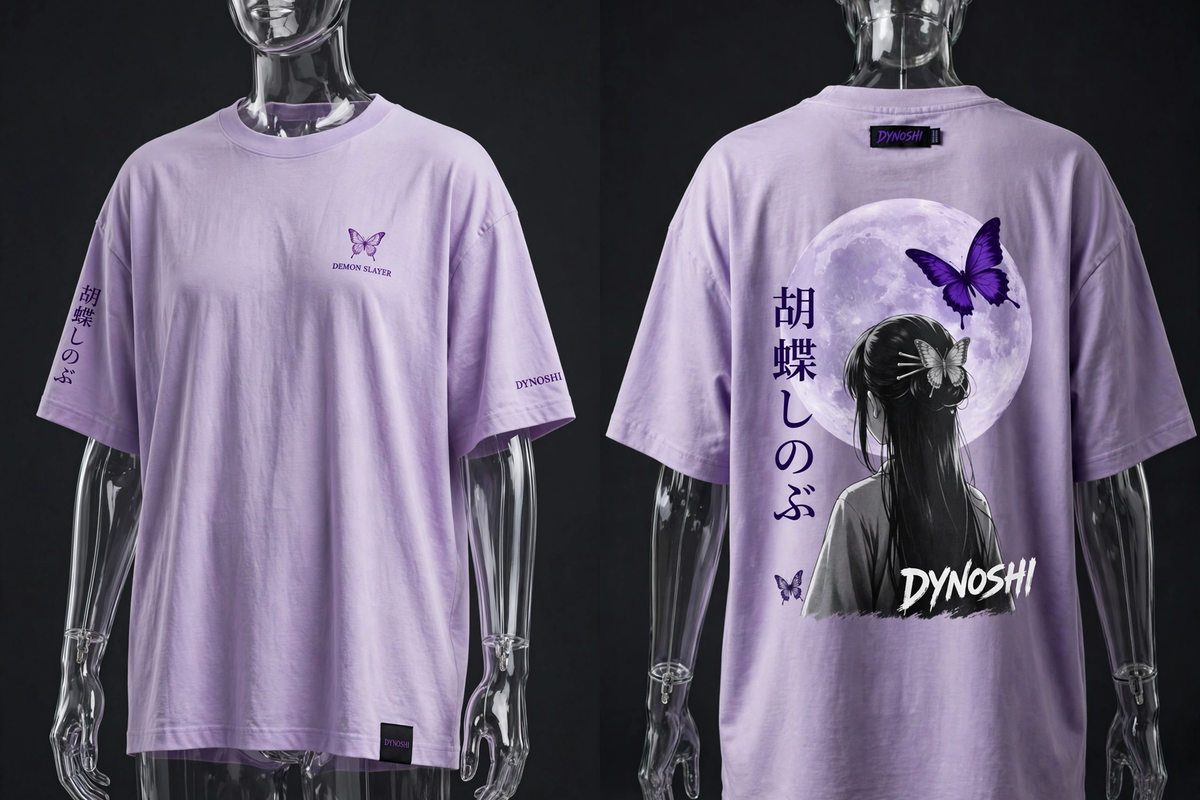 Shinobu Kocho - Violet Moon - Premium Oversized Anime T-Shirt - DYNOSHI