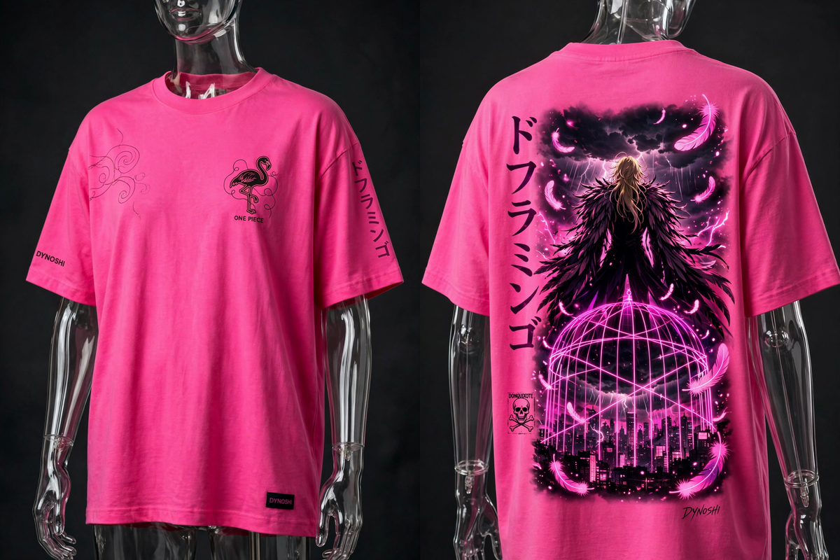 Donquixote Doflamingo - Birdcage Silhouette - Premium Oversized Anime T-Shirt - DYNOSHI
