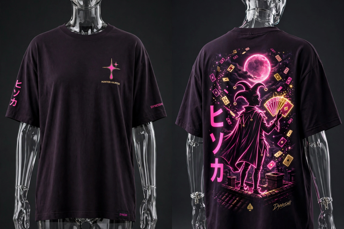 Hisoka Morow - Moonlit Dealer Silhouette - Premium Oversized Anime T-Shirt - DYNOSHI