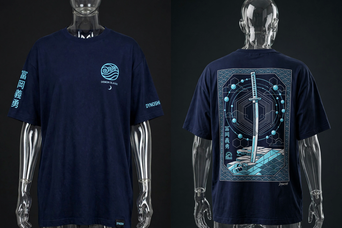 Giyu Tomioka - Nichirin Monument - Premium Oversized Anime T-Shirt - DYNOSHI
