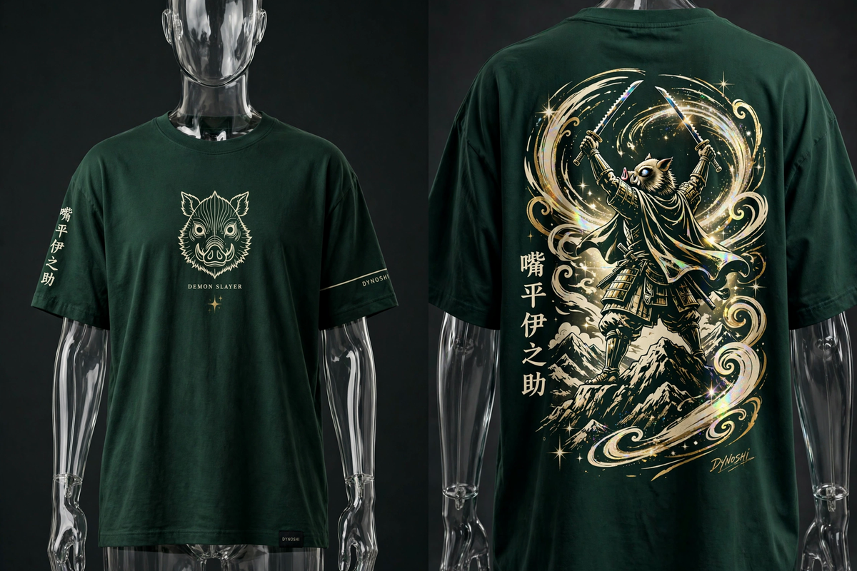 Inosuke Hashibira - Boar King's Triumph - Premium Oversized Anime T-Shirt - DYNOSHI