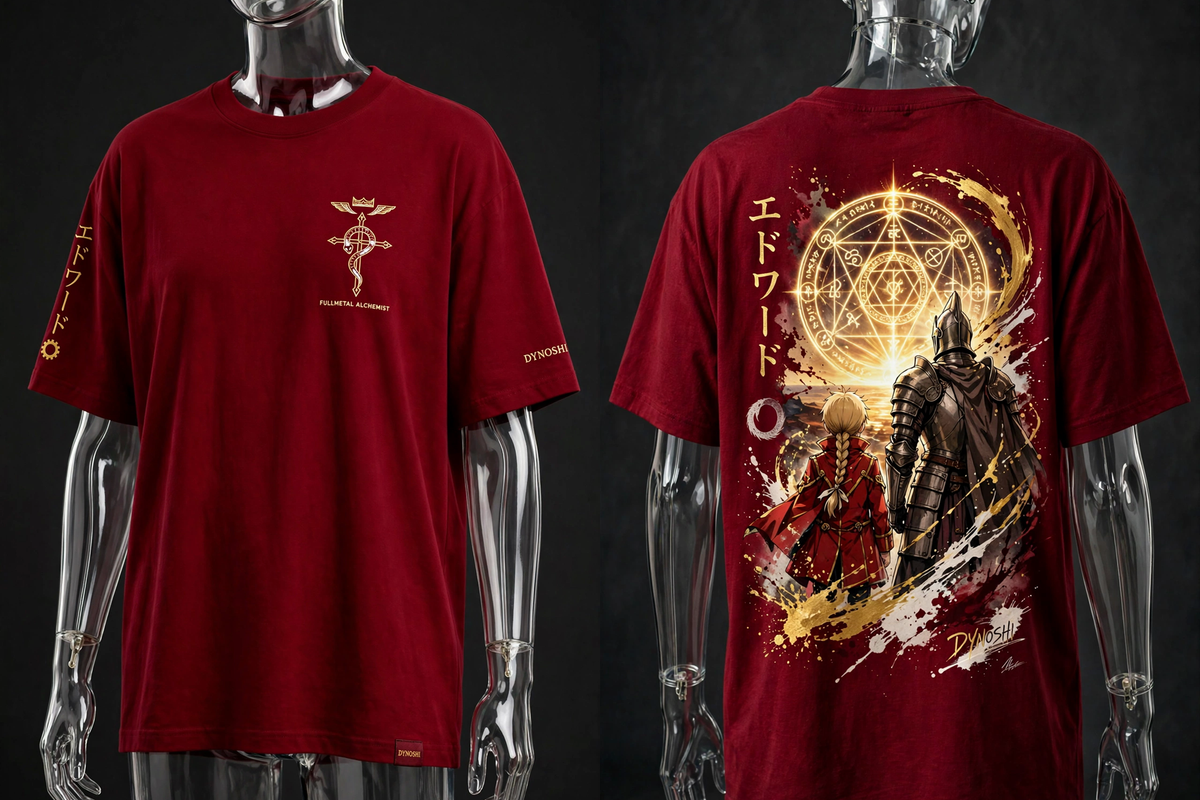 Edward Elric - Brothers' Oath Duo - Premium Oversized Anime T-Shirt - DYNOSHI