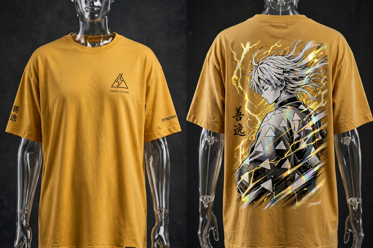 Zenitsu Agatsuma - God Speed Awakened - Premium Oversized Anime T-Shirt - DYNOSHI