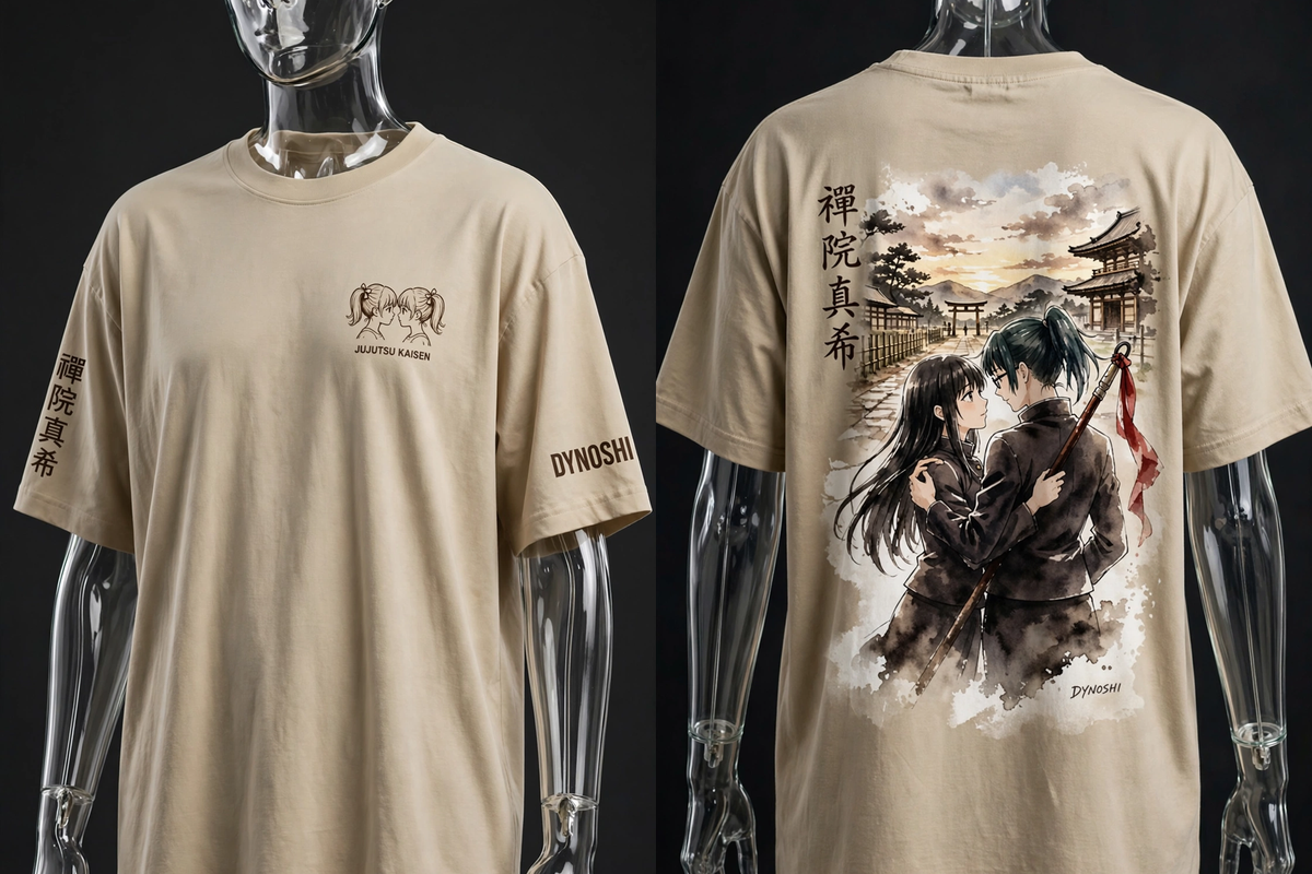 Maki Zenin - Sisters' Bond Duo - Premium Oversized Anime T-Shirt - DYNOSHI