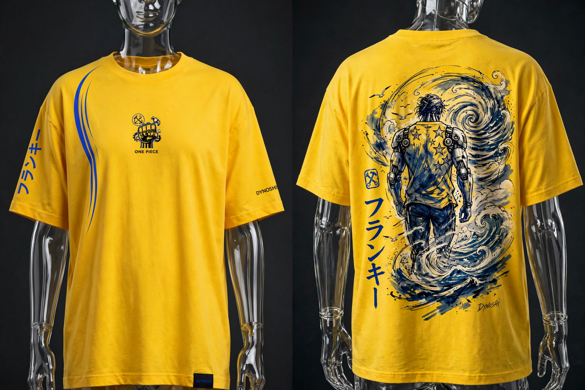 Franky - Sea Wind Vortex Stance - Premium Oversized Anime T-Shirt - DYNOSHI
