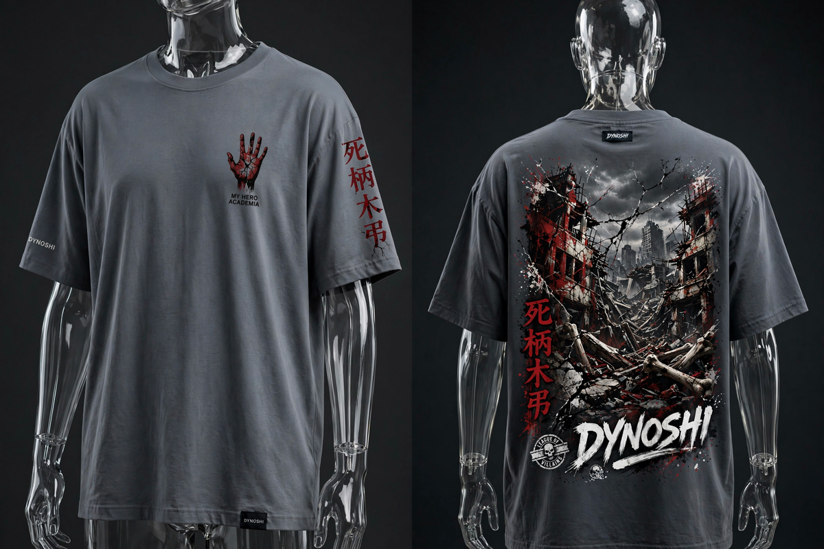 Tomura Shigaraki - Crumbling City - Premium Oversized Anime T-Shirt - DYNOSHI