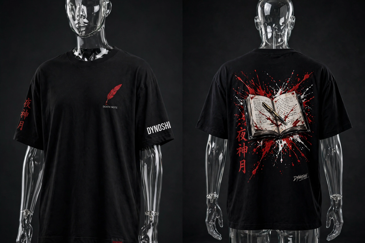 Light Yagami - Death Note Book Arsenal - Premium Oversized Anime T-Shirt - DYNOSHI