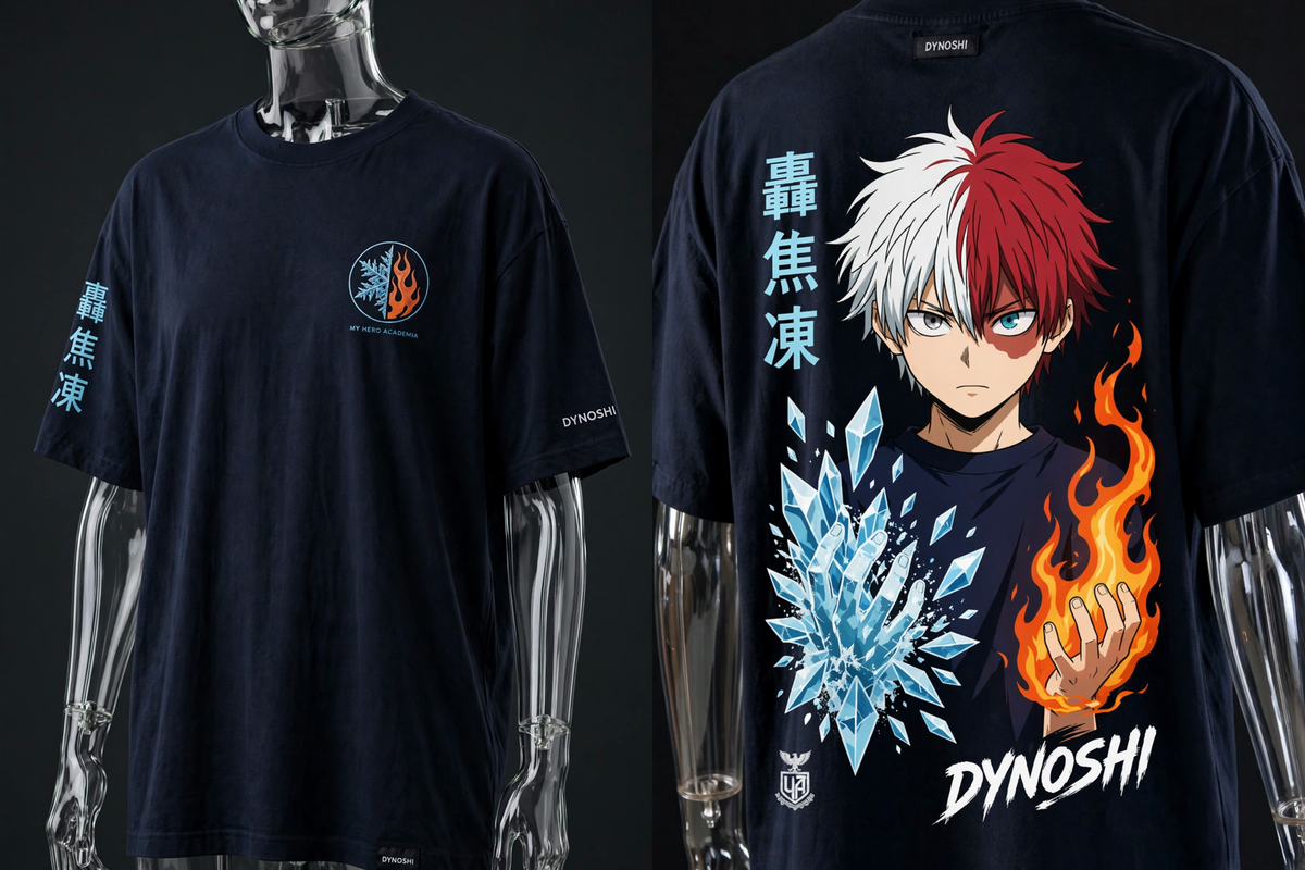 Shoto Todoroki - The Dual Quirk - Premium Oversized Anime T-Shirt - DYNOSHI