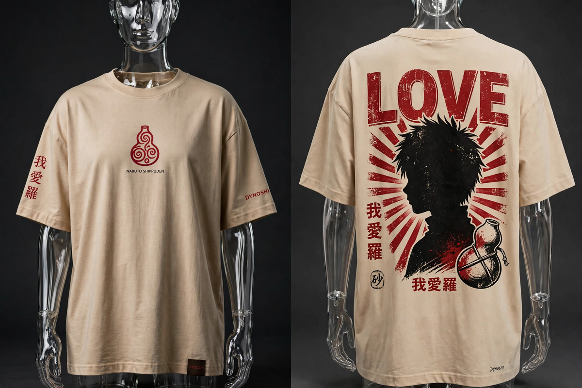 Gaara - LOVE Mantra - Premium Oversized Anime T-Shirt - DYNOSHI