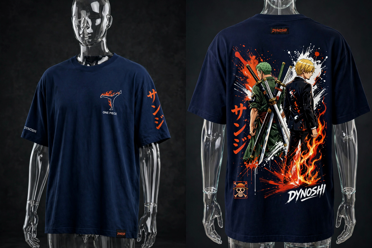 Sanji - Rivals Back to Back - Premium Oversized Anime T-Shirt - DYNOSHI