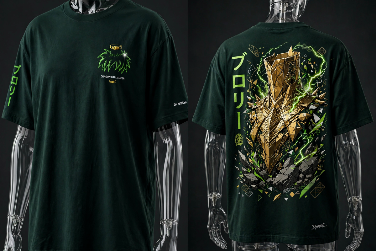 Broly - Golden Collar Monument - Premium Oversized Anime T-Shirt - DYNOSHI
