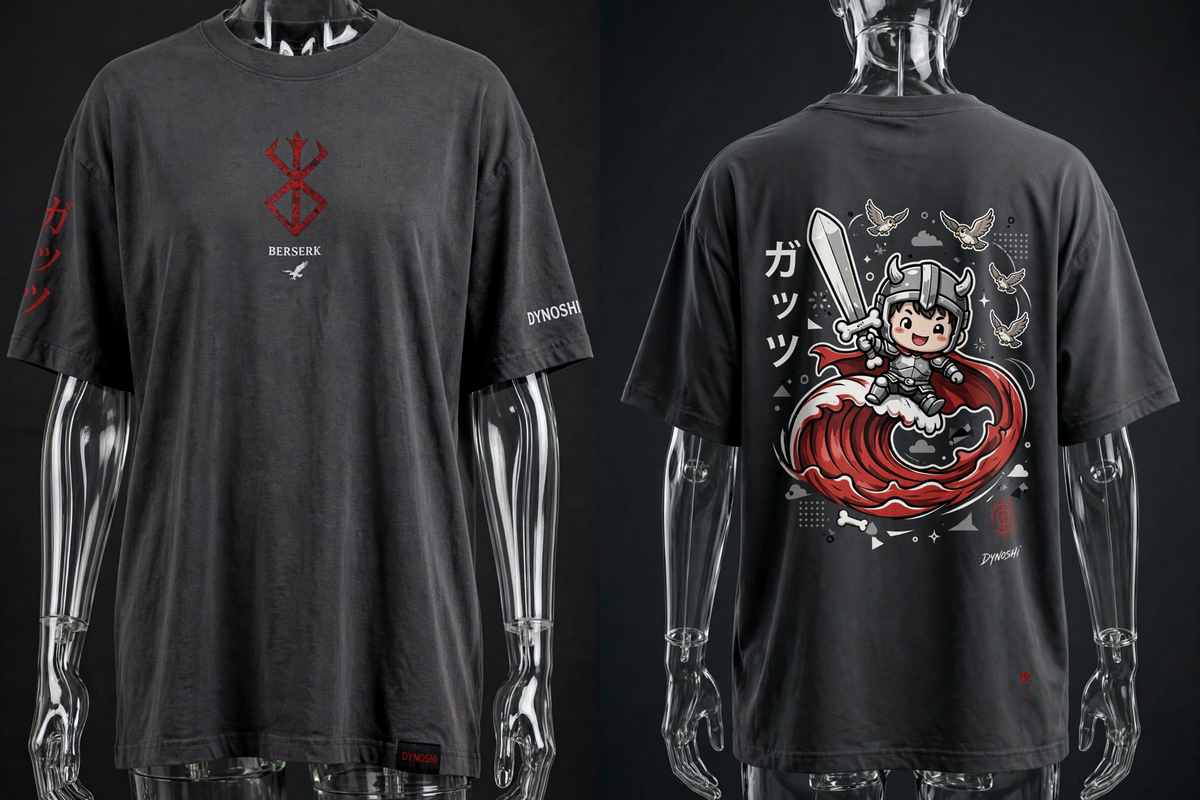 Guts - Chibi Cape Ride - Premium Oversized Anime T-Shirt - DYNOSHI