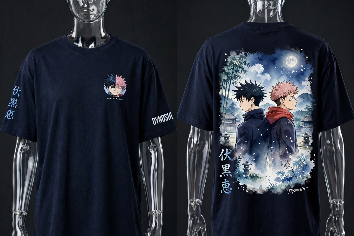 Megumi Fushiguro - Unlikely Friends Duo - Premium Oversized Anime T-Shirt - DYNOSHI