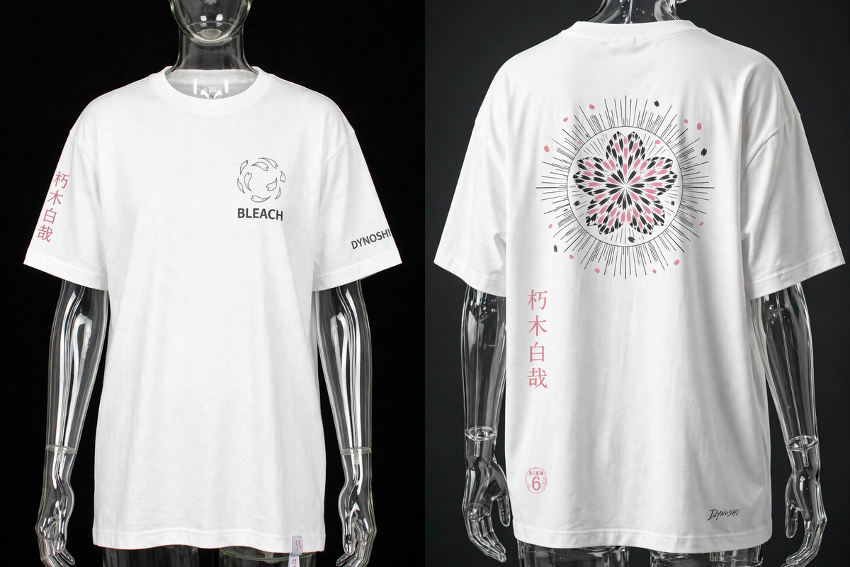 Byakuya Kuchiki - Senbonzakura Crest - Premium Oversized Anime T-Shirt - DYNOSHI