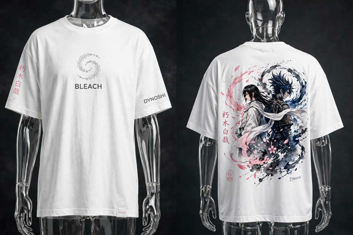 Byakuya Kuchiki - Captains Pact Duo - Premium Oversized Anime T-Shirt - DYNOSHI