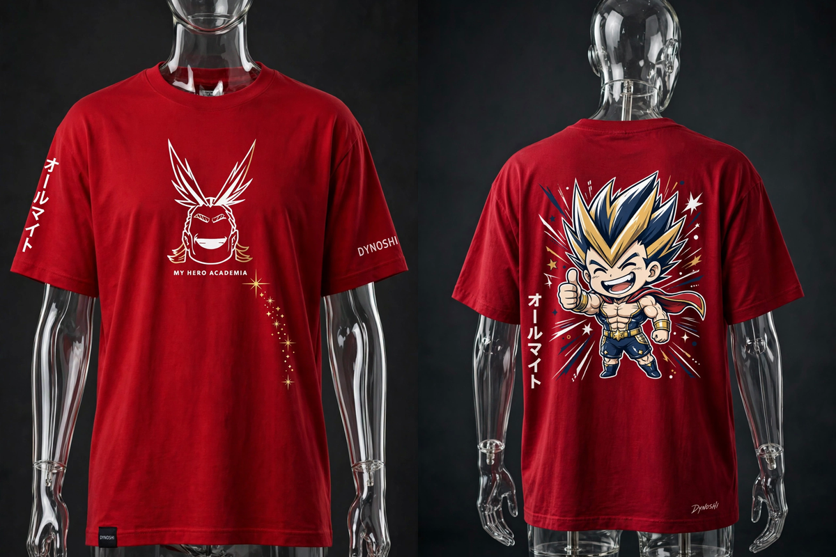 All Might - Chibi Peace - Premium Oversized Anime T-Shirt - DYNOSHI